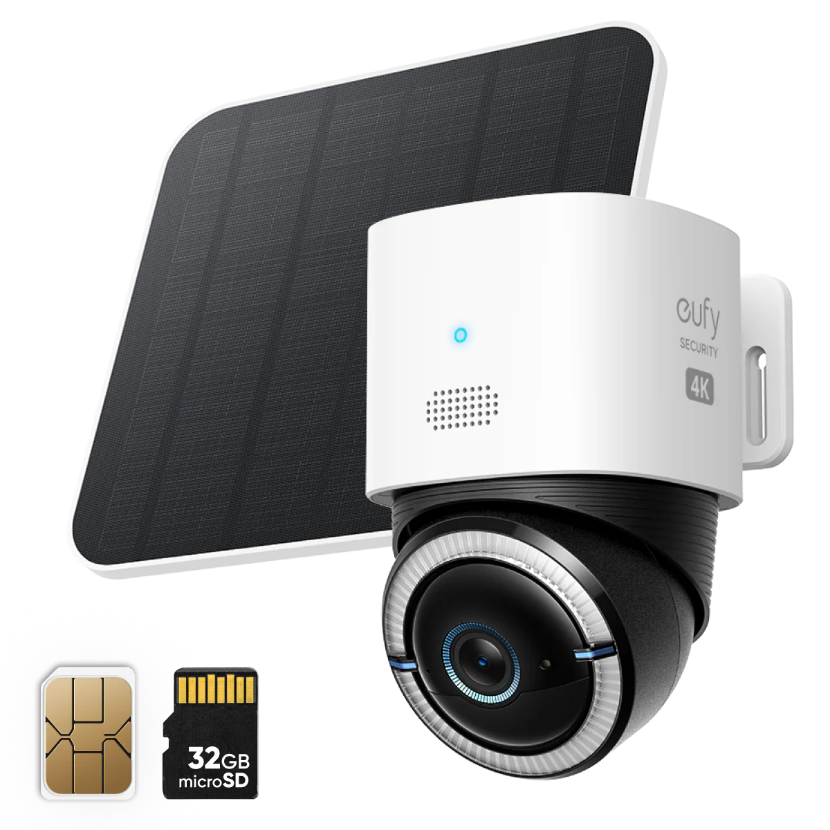 Eufy Security S330 4K UHD Outdoor 4G LTE Camera with Solar Panel White