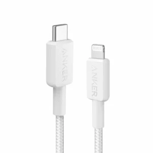 Anker 322 USB-C to Lightning Cable 6ft Braided A81B6H21 White