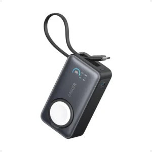 Anker MagGo Power Bank (10K, 30W, Built-in Usb-C Cable, Made for Apple Watch) Black