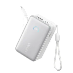 Anker Nano Power Bank (10K, 45W, Built-in Retractable Usb-C Cable) White