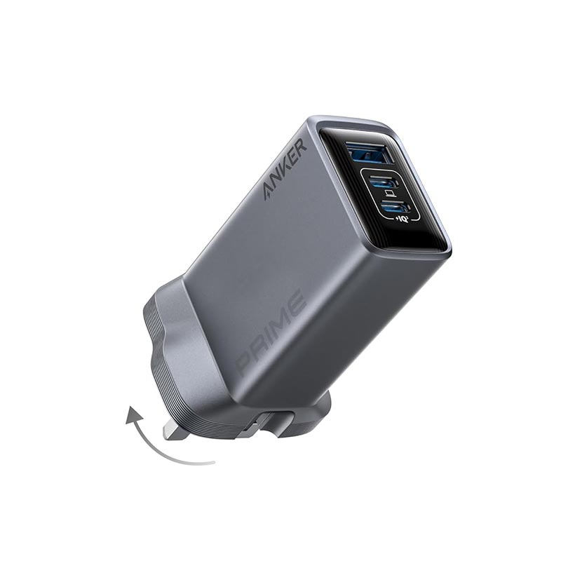 Anker Prime Charger (100W, 3 Ports, Ganprime) Silver