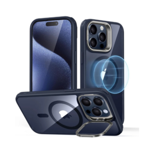 ESR Classic Hybrid Case (HaloLock) [iPhone 15 Pro Max Compatible, Clear Dark Blue]