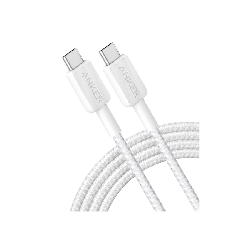 Anker 322 Usb-C to Usb-C Cable (3FT, 60W, Braided) White