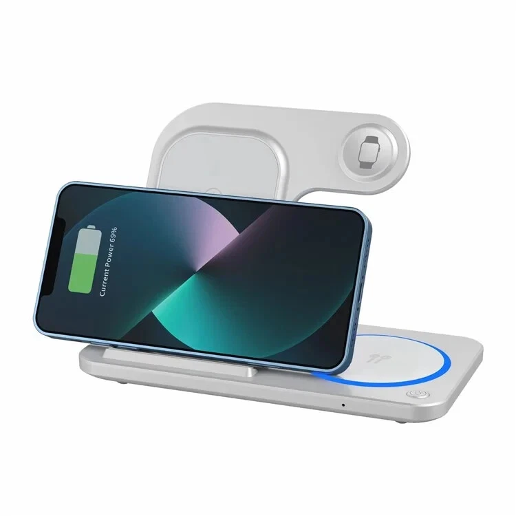 WiWU Greek 3 In 1 Foldable Magnetic Suction Wireless Charger - Image 2