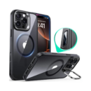 ESR Classic Hybrid Case with Stash Stand (HaloLock) [iPhone 16 Pro Compatible, Clear Black]