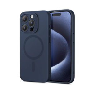 ESR Cloud Soft Case (HaloLock) [iPhone 15 Pro Max Compatible, Dark Blue]